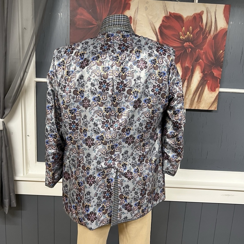 Indochino Custom Blazer Sport Coat Mens 46R Tailored Navy/Blue/yellow Soft‎ Knit - Picture 13 of 14